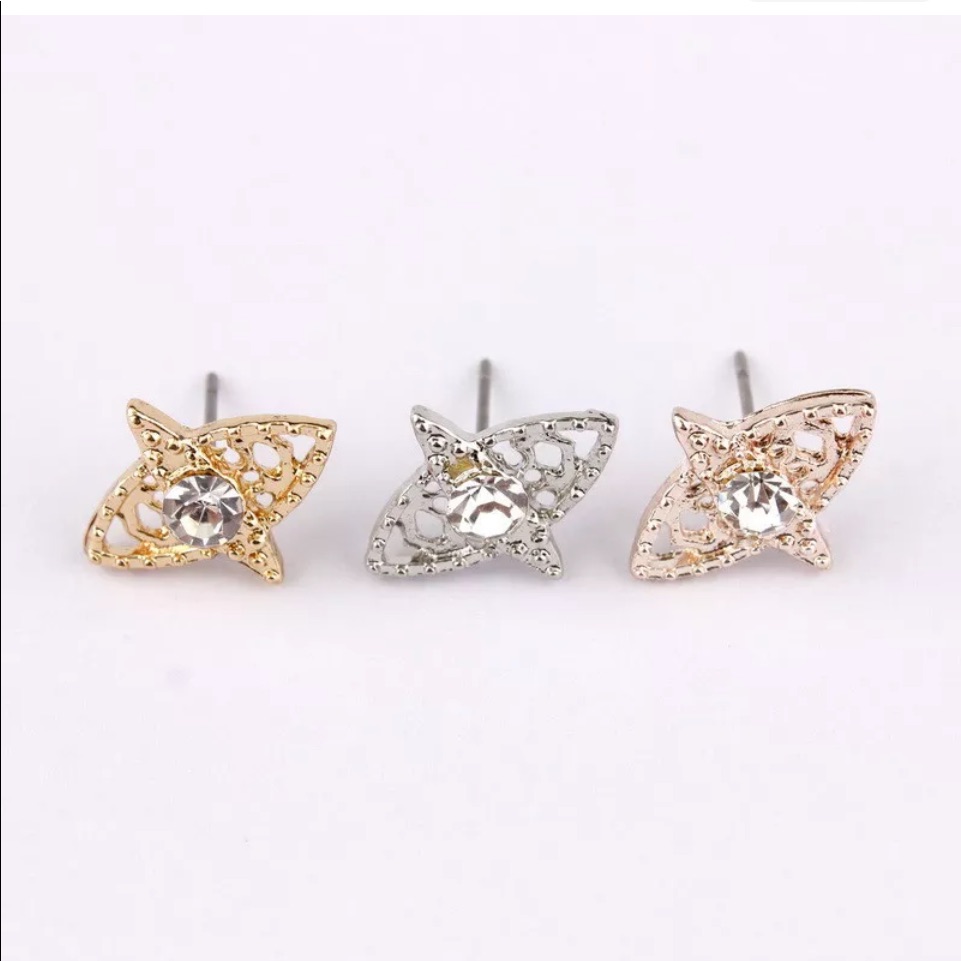 Evil Eye Stud Earring W White Topaz In 18k Gold 18k White Gold 18k Rose Gold Evil Eye Stud Earring W White Topaz In 18k Gold 18k White Gold 18k Rose Gold